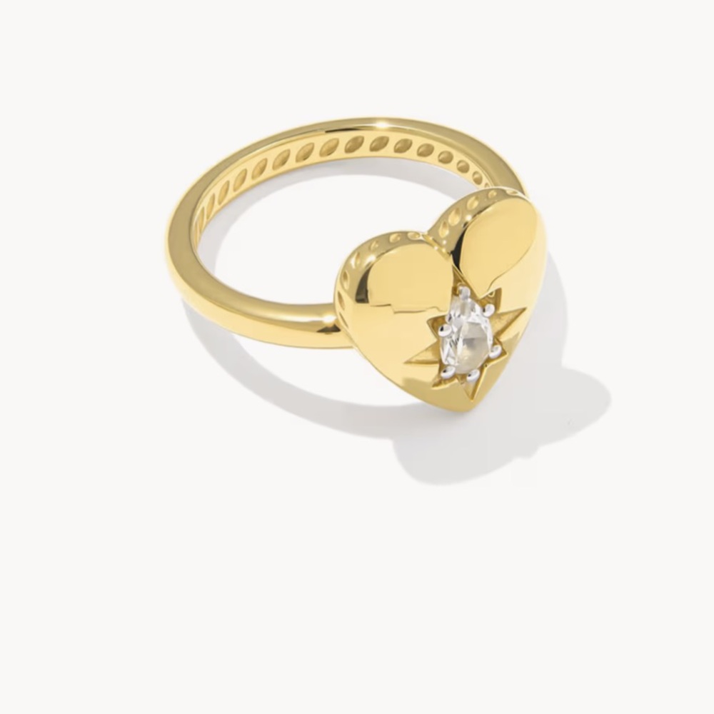 Kendra Scott Bold Heirloom Heart 18k Yellow
Gold Vermeil Band Ring, size 7